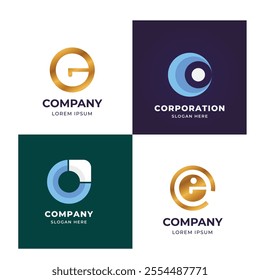 Abstract Gradient N Letter Modern Logo Collection 