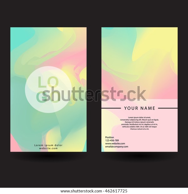 Abstract Gradient Name Card Pastel Tone Stock Vector (Royalty Free ...