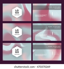 abstract gradient name card set