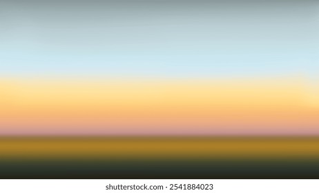 Abstract gradient nature landscape desktop wallpaper vector. Colorful sunrise yellow sky landscape abstract background. Blurred colorful sunrise yellow sky gradient desktop wallpaper background