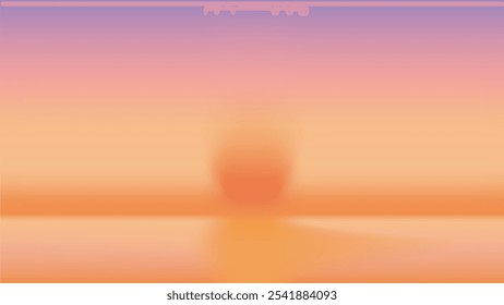 Abstract gradient nature landscape desktop wallpaper vector. Colorful sunset orange sky gradient landscape abstract background. Blurred colorful sunset orange sky desktop wallpaper background vector