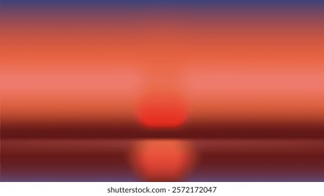 Abstract gradient nature landscape desktop wallpaper vector. Colorful sunset orange sky gradient landscape abstract background. Blurred colorful sunset orange sky desktop wallpaper background vector