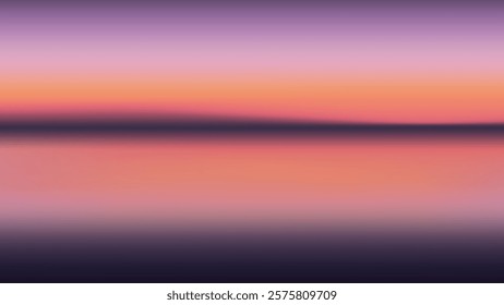 Abstract gradient nature landscape desktop wallpaper vector. Colorful sunset purple sky gradient landscape abstract background. Blurred colorful sunset sky abstract desktop wallpaper background vector