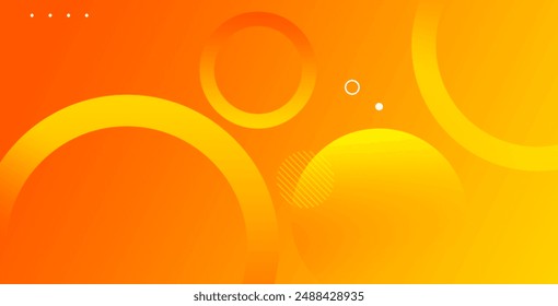 Abstract gradient orange background with circles. Vector illustration