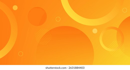 Abstract gradient orange background with circles. Vector illustration