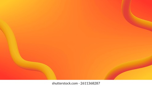 Abstract Gradient orange background with fluid Lines. Vector illustration for graphic design.