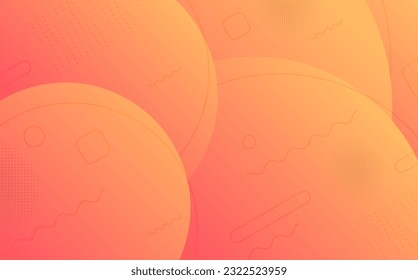 Abstract gradient orange color design with geometric pattern design decoration style. Overlapping with lines style minimal background. Vector