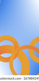 Abstrato Gradiente anéis laranja no céu azul ilustração de fundo