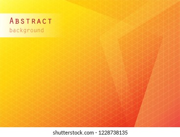 Abstract gradient orange summer color on isometric grid line background design, illustration vector. Autumn tone polygon template.
