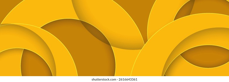 Abstract gradient orange and yellow circle geometric shape background. Simple and modern overlapping circle shape creative design. eps 10