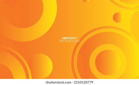 Abstract gradient orange and yellow circles geometric shape background. Modern simple overlapping circle shape creative design. Elegant gradient geometry element