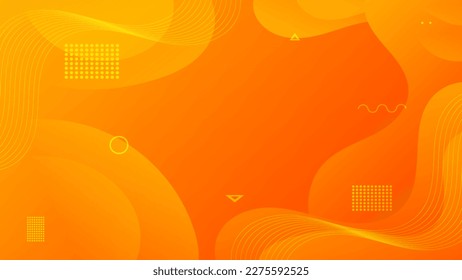 Abstract Gradient  Orange Yellow  liquid background. Modern  background design. Dynamic Waves. Fluid shapes composition.  Fit for website, banners, brochure, posters