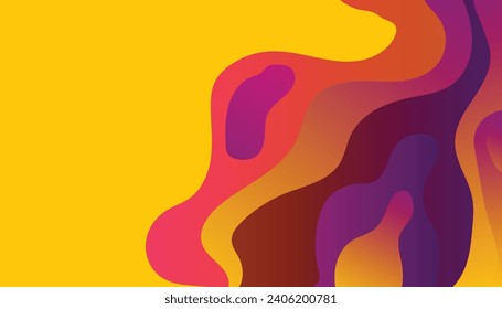 Abstract Gradient orange and yellow liquid background. Modern background design. Dynamic Waves. Fluid shapes composition. Fit for website, banners, brochure, posters
