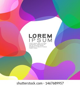 Abstract gradient overlapping background design with liquid shapes and space for text on center. vector illustration