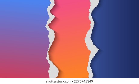 Abstract Gradient Paper Ripped Frame Template
