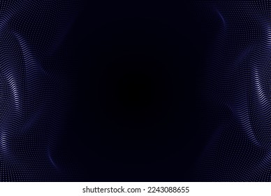 Abstract gradient particle wave. Big data. Digital vector background