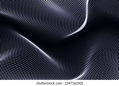 Abstract gradient particle wave. Big data. Digital background.
