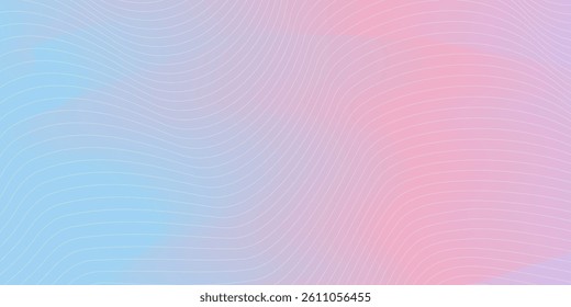 Abstract gradient pastel color with white wavy lines background. Suitable for website. Vector illustration