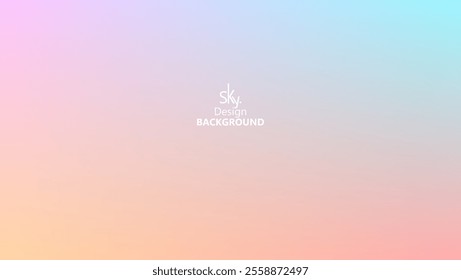 Abstract gradient pastel rainbow color,melon,deep champagne,very pale yellow,tea green,waterspout,baby blue eyes,vodka,brilliant lavender.Sky background, vector illustration.