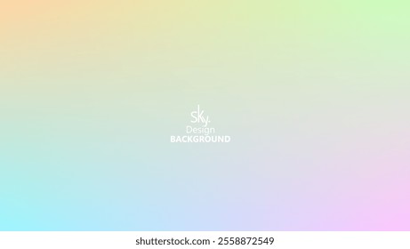 Abstract gradient pastel rainbow color,melon,deep champagne,very pale yellow,tea green,waterspout,baby blue eyes,vodka,brilliant lavender.Sky background, vector illustration.