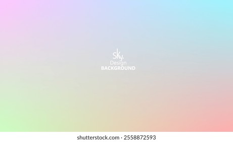 Abstract gradient pastel rainbow color,melon,deep champagne,very pale yellow,tea green,waterspout,baby blue eyes,vodka,brilliant lavender.Sky background, vector illustration.