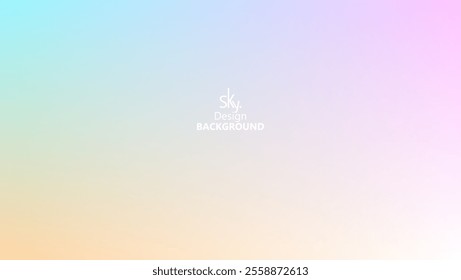 Abstract gradient pastel rainbow color,melon,deep champagne,very pale yellow,tea green,waterspout,baby blue eyes,vodka,brilliant lavender.Sky background, vector illustration.