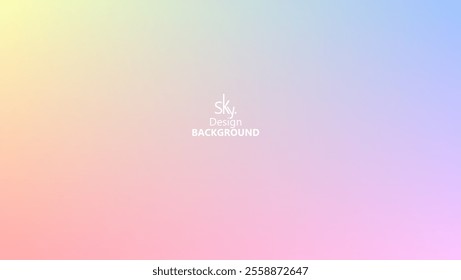 Abstract gradient pastel rainbow color,melon,deep champagne,very pale yellow,tea green,waterspout,baby blue eyes,vodka,brilliant lavender.Sky background, vector illustration.