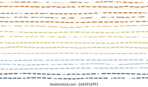An Abstract Gradient Pattern of Dashed Lines in Warm and Cool Tones Creating a Textured Visual Effect