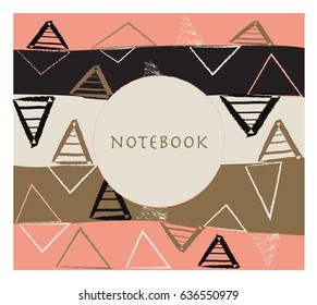 Abstract gradient pattern notebook cover. Vector illustration