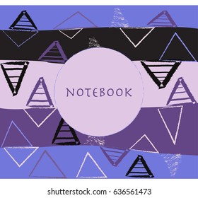 Abstract gradient pattern notebook cover. Vector illustration
