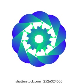 abstract gradient pattern vector eps, circular floral design