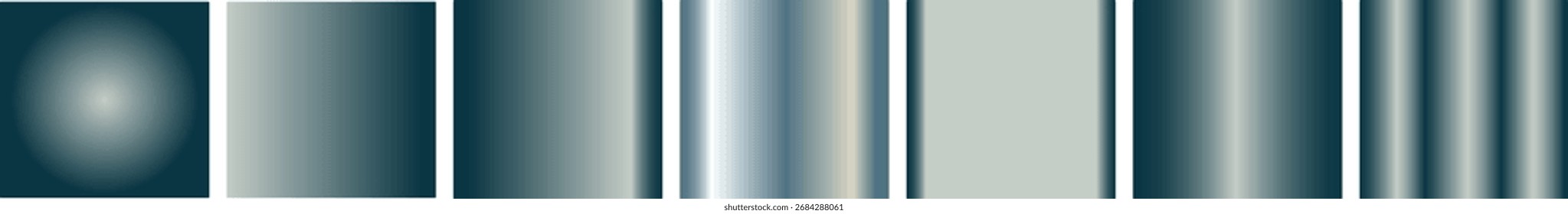 Abstrai padrões de gradiente e texturas em tons de azul e cinza, exibindo um espectro de efeitos visuais e designs isolados no plano de fundo transparente