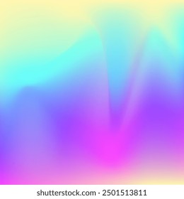 Abstrakter Farbverlauf. Perlmutthintergrund. Grafikflyer. Glänzende Holografiebildung. Girlie Card. blauer Hintergrund. Neonmuster. Holografische Textur. Rosa abstrakter Farbverlauf