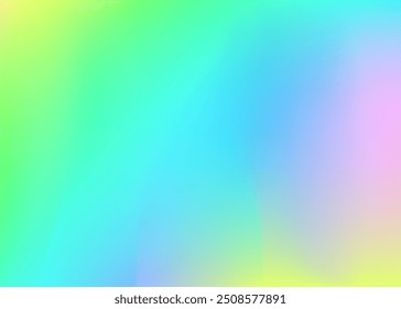 Gradiente abstrato. Fundo Pearlescent. Efeito brilhante. Textura holográfica. Fundo Pop Psicodélico. Tampa de metal. Ilustração Geométrica de Néon. Folha De Cromo. Gradiente abstrato azul