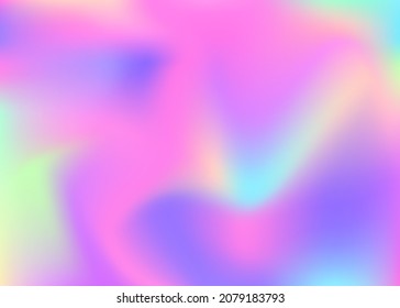 Abstract Gradient. Pearlescent Texture. Shiny Pattern. Unicorn Mesh. Holographic Texture. Neon Geometric Template. Pink Retro Background. Fantasy Cover. Blue Abstract Gradient