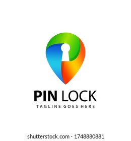 Resumen Gradiente Bloqueo de Pin Plantilla de diseño Vector Premium