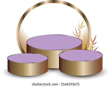 Abstract gradient pink and purple background with round geometric shapes to place products for advertising. vector design eps-10