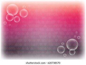 Abstract gradient pink and purple background with bubbles
