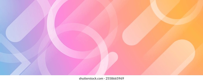 Abstract gradient pink, yellow, and blue festive pattern for texture, textiles, packaging and simple backgrounds. Scalable vector illustration. Flat style.