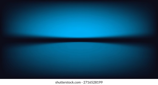 Abstract gradient podium background. blue empty 3d studio backdrop. Clean scene for product presentation mockup template. Vector illustration.