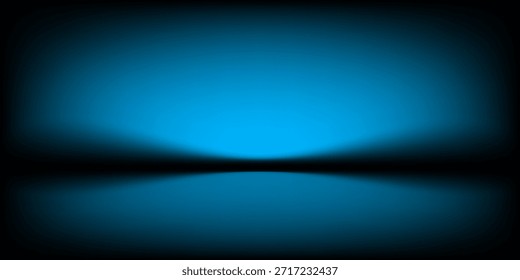 Fondo de podio de gradiente Abstractas. fondo de estudio 3D vacío azul. Escena limpia para la Plantilla de maqueta de presentación del producto. Ilustración vectorial.
