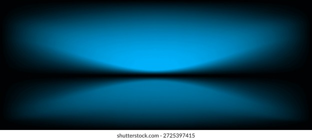 Fundo de pódio de gradiente abstrato. fundo de estúdio 3D vazio azul. Cena limpa para modelo de modelo de apresentação de produto. Ilustração vetorial.

