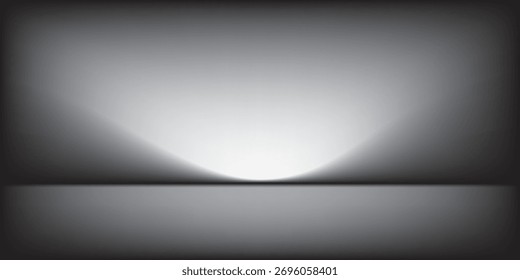 Abstract gradient podium background. Empty gray 3D studio background. Clean scene for product presentation mockup template. 