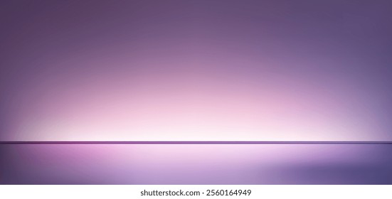 Abstract gradient podium background. Violet, purple and lilac empty 3d studio backdrop. Clean scene for product presentation mockup template. Vector illustration.