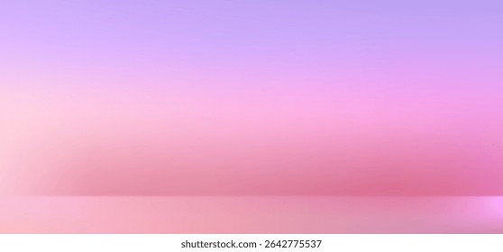Abstract gradient podium background. Violet, purple and lilac empty 3d studio backdrop. Clean scene for product presentation mockup template. Vector illustration