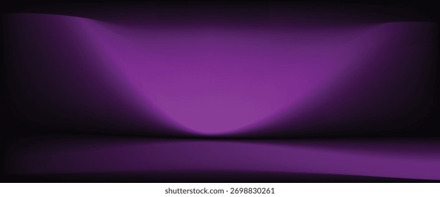 Fundo do pódio do gradiente abstrato. Violeta, roxo e lilás vazio 3d fundo de estúdio. Cena limpa para modelo de modelo de apresentação de produto. Ilustração vetorial.