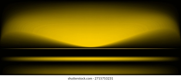 Fondo de podio de gradiente Abstractas. fondo de estudio 3D vacío amarillo. Escena limpia para la Plantilla de maqueta de presentación del producto. Ilustración vectorial.