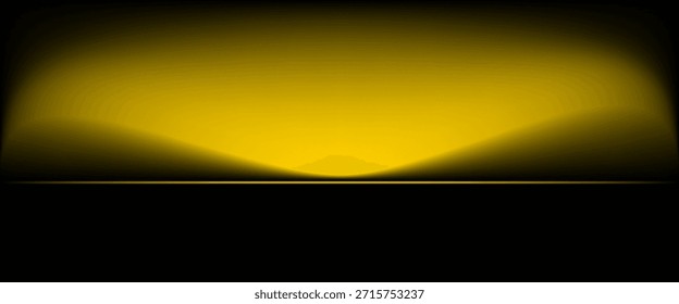 Fundo de pódio de gradiente abstrato. fundo de estúdio 3D vazio amarelo. Cena limpa para modelo de modelo de apresentação de produto. Ilustração vetorial.