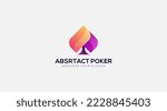 Abstract Gradient poker logo design vector template icon