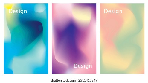 Abstract gradient poster background vector set. Ideal design for social media, cover, banner, flyer.